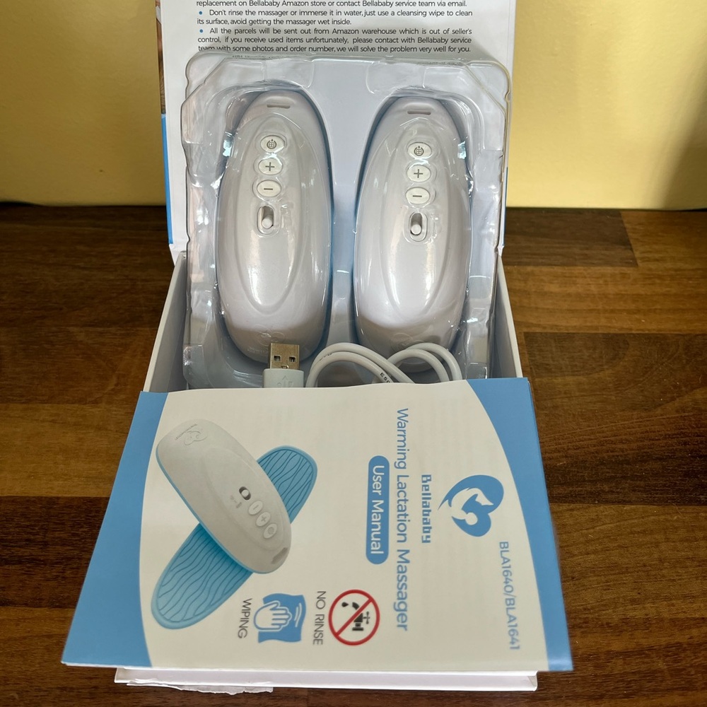 Bellababy Warming Lactation Breast Massager Pads - 2 Pack - Heat + Vibration